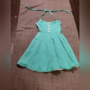 Teal Polka Dot Flare dress
